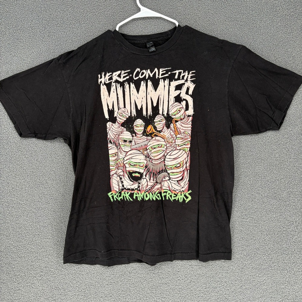 Here Come The Mummies Freak Among Freaks Black Graphic T-Shirt XL Tultex Band